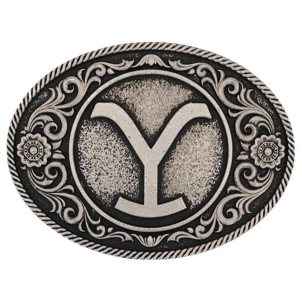 Yellowstone Y Floral Belt Buckle A914YEL